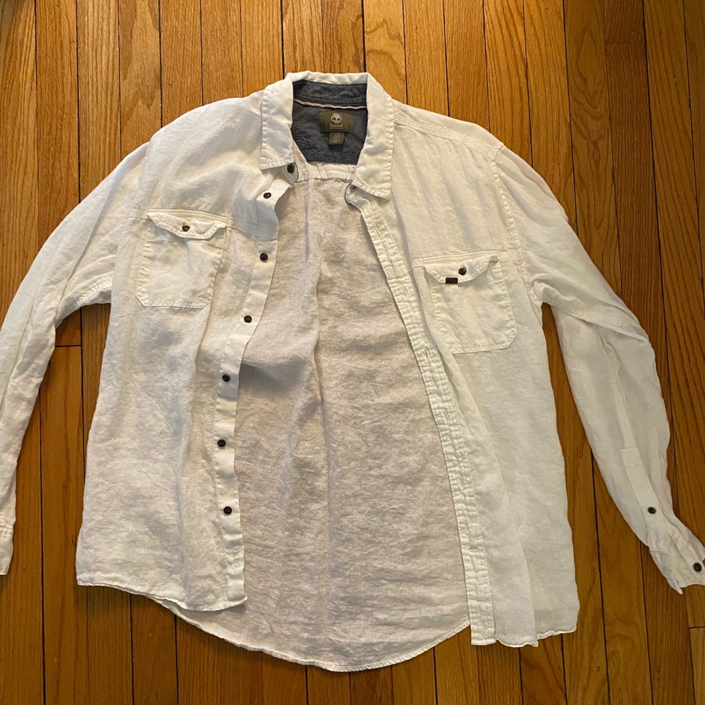 Gently used white Timberland button down.